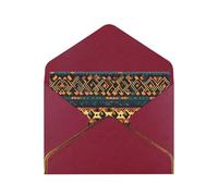 WXZYFP Carte de vœux en papier nacré rouge foncé avec texture ethnique tribale africaine, le papier est épais et résistant, et il peut être ouvert et fermé en le pliant.