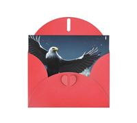 WXZYFP Cartes de vœux Aigle sous les étoiles en papier nacré rouge brillant des deux côtés, adaptées pour les vœux de vacances.