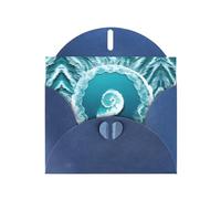 WXZYFP Cartes de vœux en papier bleu nacré Sea of Love, brillantes des deux côtés, adaptées pour les vœux de vacances.