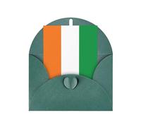 WXZYFP Cartes de vœux en papier nacré avec enveloppes, double face, nacré, convient pour les vœux et les invitations de vacances, drapeau de la Côte d'Ivoire Vert foncé