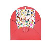 WXZYFP Cartes de vœux en papier nacré avec enveloppes, double face, nacré, convient pour les vœux et les invitations de vacances Fond joyeux anniversaire Rouge