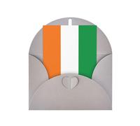 WXZYFP Cartes de vœux en papier nacré avec enveloppes, double face, nacré, convient pour les vœux et les invitations de vacances. Drapeau de la Côte d'Ivoire Gris