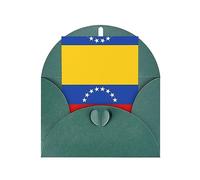 WXZYFP Cartes de vœux en papier nacré avec enveloppes, double face, pour vœux et invitations de vacances, drapeau du Venezuela, vert foncé