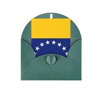 WXZYFP Cartes de vœux en papier nacré avec enveloppes, double face, pour vœux et invitations de vacances, drapeau du Venezuela, vert foncé