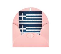 WXZYFP Cartes de vœux en papier nacré avec enveloppes, nacré double face, convient pour les vœux de vacances et les invitationsDrapeau grec Rose