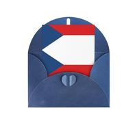 WXZYFP Cartes de vœux en papier nacré avec enveloppes, nacré double face, convient pour les vœux et les invitations de vacances, drapeau de la République tchèque, bleu