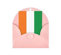 WXZYFP Cartes de vœux en papier nacré avec enveloppes, nacré double face, convient pour les vœux et les invitations de vacances Drapeau de la Côte d'Ivoire Rose