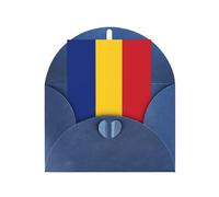 WXZYFP Cartes de vœux en papier nacré avec enveloppes, nacré double face, convient pour les vœux et les invitations de vacances Drapeau de la Roumanie Bleu