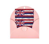 WXZYFP Cartes de vœux en papier nacré avec enveloppes, nacré double face, convient pour les vœux et les invitations de vacances Drapeau d'Hawaï Rose américain
