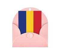 WXZYFP Cartes de vœux en papier nacré avec enveloppes, nacré double face, convient pour les vœux et les invitations de vacances Drapeau de la Roumanie Rose