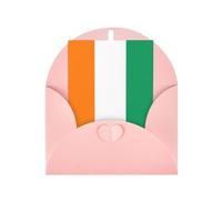 WXZYFP Cartes de vœux en papier nacré avec enveloppes, nacré double face, convient pour les vœux et les invitations de vacances Drapeau de la Côte d'Ivoire Rose
