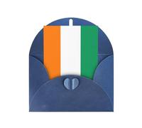 WXZYFP Cartes de vœux en papier nacré avec enveloppes, nacré double face, convient pour les vœux et les invitations de vacances Drapeau de la Côte d'Ivoire Bleu