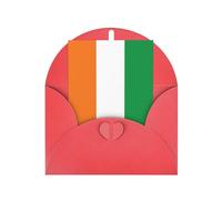WXZYFP Cartes de vœux en papier nacré avec enveloppes, nacré double face, convient pour les vœux et les invitations de vacances Drapeau de la Côte d'Ivoire Rouge