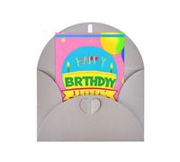 WXZYFP Cartes de vœux en papier nacré avec enveloppes, nacrées double face, adaptées pour les vœux et les invitations de vacances - Ballon d'anniversaire gris