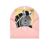 WXZYFP Cartes de vœux en papier nacré avec enveloppes, nacrées double face, adaptées pour les vœux et les invitations de vacances. Zèbre noir et blanc rose