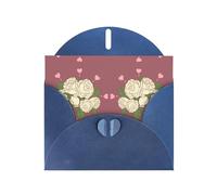 WXZYFP Cartes de vœux en papier nacré blanc rose d'amour bleu nacré, brillant des deux côtés, adaptées pour les vœux de vacances.
