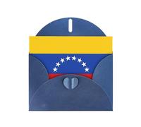WXZYFP Cartes de vœux en papier nacré bleu avec drapeau du Venezuela, brillantes des deux côtés, adaptées pour les vœux de vacances.