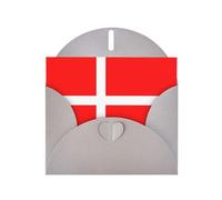 WXZYFP Cartes de vœux en papier nacré gris avec drapeau du Danemark, brillantes des deux côtés, adaptées pour les vœux de vacances.