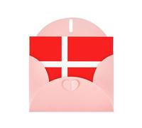 WXZYFP Cartes de vœux en papier nacré rose avec drapeau du Danemark, brillantes des deux côtés, adaptées pour les vœux de vacances.