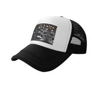 WXZYFP Casquette de baseball en maille pour adulte Motif cœur mystère Noir 100 % polyester Convient pour un usage quotidien, les voyages, le sport et d'autres occasions Noir Taille unique