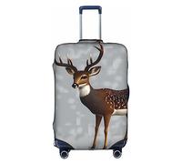 WXZYFP Cerf prune gris. La housse de protection pour la valise avec une impression unique double face vous aide à éviter de prendre la mauvaise valise pendant le voyage., blanc, taille L