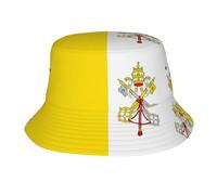 WXZYFP Chapeau cloche motif drapeau du Vatican pour adulte, unisexe, anti-rétrécissement, léger, respirant, pliable, facile à ranger, noir, taille unique