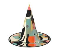 WXZYFP Chat d'art moderne du milieu du siècle. Il s'agit d'un chapeau d'Halloween pliable et portable.