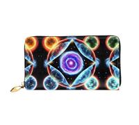 WXZYFP Cosmic Stars Portefeuille long en cuir, impression double face, matériau en cuir microfibre, unisexe, imperméable et durable