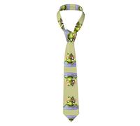 WXZYFP Cravate humoristique imprimée grenouille faisant du yoga pour homme, adaptée pour les affaires, le quotidien, les anniversaires, les mariages, les banquets, noir, taille unique