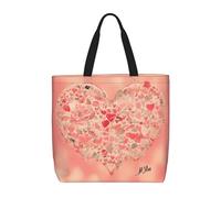 WXZYFP Cœur rouge et fleurs. C'est un sac à bandoulière pratique, adapté pour le shopping, les voyages et les besoins de la vie quotidienne. Noir, taille unique
