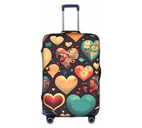 WXZYFP Cœurs colorés : la housse de protection pour la valise avec une impression unique double face vous aide à éviter de prendre la mauvaise valise pendant le voyage.