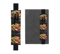 WXZYFP Délicieuse trousse marque-page en cuir PVC imprimé double face viande grillée, peut contenir 2 à 3 stylos de 20,3 à 25,4 cm de haut
