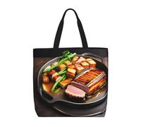 WXZYFP Délicieuse viande grillée. C'est un sac pratique à une épaule, adapté pour le shopping, les voyages et les besoins de la vie quotidienne. Noir, taille unique