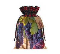 WXZYFP Desert Grapes Colorblock Sac cadeau en lin avec cordon de serrage, 100 % polyester, adapté pour l'emballage cadeau de Noël