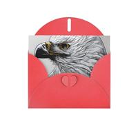 WXZYFP Dessinez un aigle rouge nacré cartes de vœux en papier brillant des deux côtés, adaptées pour les vœux de vacances.
