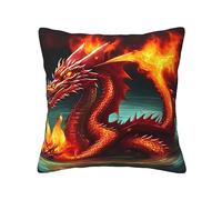 WXZYFP Dragon King in Fire Impression double face, taie d'oreiller universelle pour toutes les saisons, 40,6 x 40,6 cm, 100 % polyester