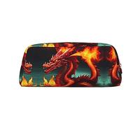 WXZYFP Dragon King in Fire : la trousse est fabriquée en cuir croisé (PVC), doublure 100 % polyester et impression plein écran