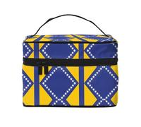 WXZYFP Drapeau de la Bosnie-Herzégovine Trousse de maquillage portable multifonctionnelle avec design interne et externe, facile à organiser diverses fournitures.