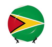WXZYFP Drapeau de la Guyane de 15,2 cm imitation porcelaine décorative, peut être posé ou accroché.