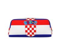 WXZYFP Drapeau de la République de Croatie. La trousse est fabriquée en cuir croisé (PVC), doublure 100 % polyester et impression plein écran