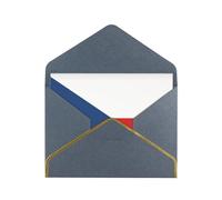 WXZYFP Drapeau de la République tchèque carte de vœux en papier nacré noir et doré, le papier est épais et résistant, et il peut être ouvert et fermé en pliant.
