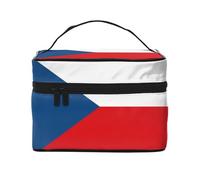 WXZYFP Drapeau de la République tchèque Trousse de maquillage portable multifonctionnelle avec design interne et externe, facile à organiser diverses fournitures.