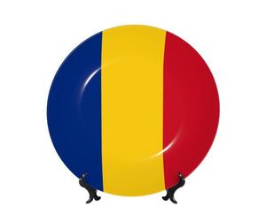 WXZYFP Drapeau de la Roumanie 17,8 cm imitation porcelaine décorative à poser ou à suspendre.