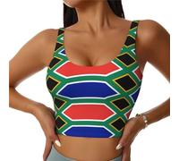 WXZYFP Drapeau de l'Afrique du Sud Gilet de sport confortable en polyester élastique, dos en forme de U, rembourrage de poitrine amovible., noir, XX-Large