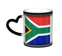WXZYFP Drapeau de l'Afrique du Sud noir. C'est une tasse qui change de couleur, noir pour le froid et blanc pour chaud, et plus durable après le lavage à la main. Pyjama à manches courtes pour femme