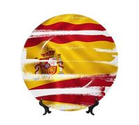 WXZYFP Drapeau de l'Espagne 25,4 cm imitation porcelaine décorative en porcelaine, peut être posé ou accroché.