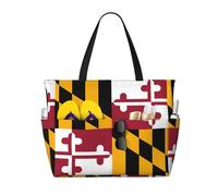 WXZYFP Drapeau de l'État du Maryland. C'est un sac de voyage de plage de grande capacité fabriqué en 100 % polyester et dispose de 7 poches qui peuvent contenir beaucoup d'articles.
