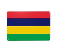 WXZYFP Drapeau de l'île Maurice Peinture décorative en métal 30,5 x 20,3 cm Convient pour les bars, cafés, restaurants de style industriel et autres lieux