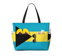 WXZYFP Drapeau des Bahamas. Il s'agit d'un sac de voyage de plage de grande capacité fabriqué en 100 % polyester et dispose de 7 poches qui peuvent contenir beaucoup d'articles. Noir, taille unique