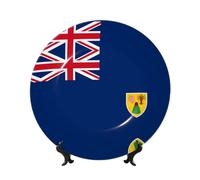 WXZYFP Drapeau des îles Turques et Caïques 25,4 cm imitation porcelaine décorative à poser ou à suspendre.